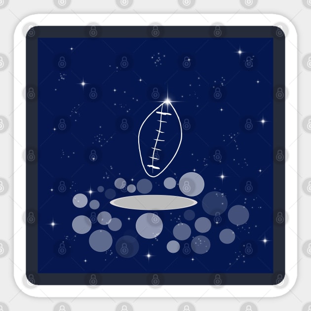 Ball, sport, rugby, game, illustration, night, modern, technology, light, shine, glitter, stars, space, galaxy, Sticker by grafinya